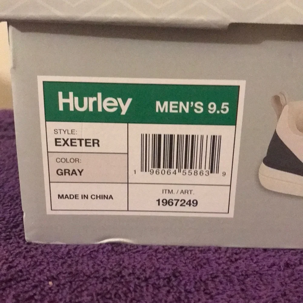 Hurley Exeter Men's Casual Sneaker in Light Gray, Navy/White Size 9.5